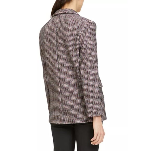 Theory Piazza Walden Tweed Double-Breasted Jacket, Brown/Black Multicolor - Picture 4 of 4